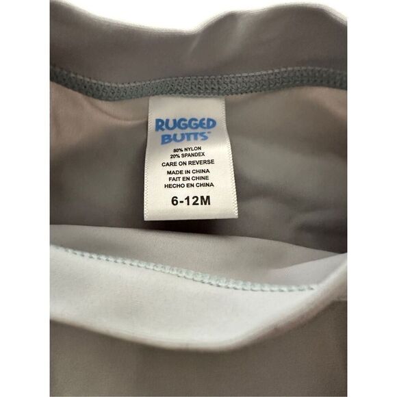 Ruggedbutts LONG SLEEVE RASH GUARD grey SZ 6-12m NEW RUFFLEBUTTS baby swim top - Picture 4 of 5